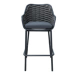 Zuki aluminum bar stool stackable with gray frame and cushion 55x54x109cm - Слика 4
