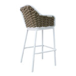 Zuki aluminum bar stool stackable with white frame and cushion 55x54x109cm - Image 2