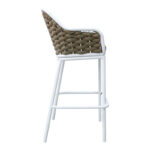 Zuki aluminum bar stool stackable with white frame and cushion 55x54x109cm - Image 3