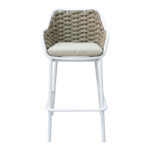 Zuki aluminum bar stool stackable with white frame and cushion 55x54x109cm - Image 4