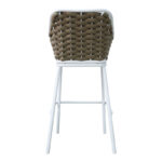 Zuki aluminum bar stool stackable with white frame and cushion 55x54x109cm - Image 5