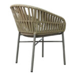 Frama stackable aluminum-pe rope armchair in brown shade and cushion 57x60x78cm - Image 2