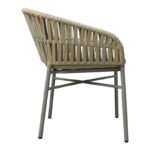 Frama stackable aluminum-pe rope armchair in brown shade and cushion 57x60x78cm - Image 3