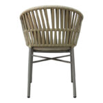 Frama stackable aluminum-pe rope armchair in brown shade and cushion 57x60x78cm - Image 5