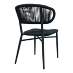 Aluminum-pe rattan chair Agus stackable in black shade 55x63x77cm - Image 2