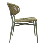 Aluminum brown-pe rattan chair Agus stackable in brown shade 55x63x77cm - Слика 3