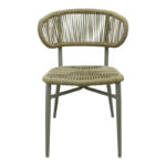 Aluminum brown-pe rattan chair Agus stackable in brown shade 55x63x77cm - Слика 4