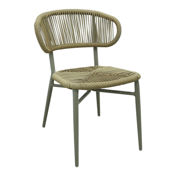Aluminum brown-pe rattan chair Agus stackable in brown shade 55x63x77cm