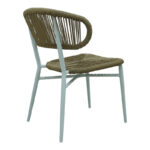 Aluminum-pe rattan chair Agus stackable in white shade 55x63x77cm - Слика 2