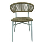 Aluminum-pe rattan chair Agus stackable in white shade 55x63x77cm - Слика 3