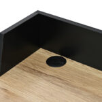 Office desk Zervan in oak color with black metal legs 80x50x84cm - Слика 5
