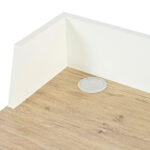 Office desk Zervan in oak color with white metal legs 80x50x84cm - Image 5