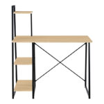 Office desk with shelves Deckstor in oak color with black metal legs 102x50x117cm - Слика 4