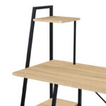 Office desk with shelves Deckstor in oak color with black metal legs 102x50x117cm - Слика 5