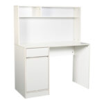 Канцелариско биро со полица Secreta во бела боја 110x50x135 см