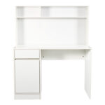 Office desk with shelf Secreta in white color 110x50x135cm - Image 3