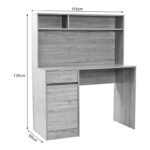Office desk with shelf Secreta in oak color 110x50x135cm - Слика 6