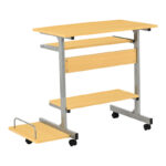 Computer desk Veronce in natural color with metal skeleton 89x47x71cm - Слика 3