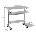 Computer desk Veronce in natural color with metal skeleton 89x47x71cm - Слика 6