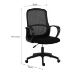 Office chair Zuena in black color - Слика 6