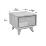 Emira bedside table acacia wood in natural shade 40x40x35cm - Image 2