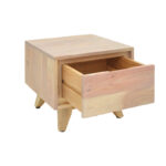 Emira bedside table acacia wood in natural shade 40x40x35cm - Image 3
