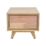Emira bedside table acacia wood in natural shade 40x40x35cm - Image 4
