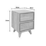 Emira bedside table acacia wood in natural shade 40x40x54cm - Image 2