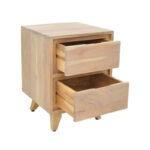 Emira bedside table acacia wood in natural shade 40x40x54cm - Image 3