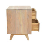 Emira bedside table acacia wood in natural shade 40x40x54cm - Image 5