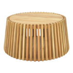 Table with storage space Nesta acacia wood in natural shade Φ70x33cm