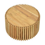 Table with storage space Nesta acacia wood in natural shade Φ70x33cm - Слика 3