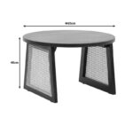 Tamarind table mango wood-natural rattan in black shade Φ65x40cm - Слика 2