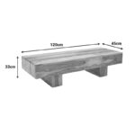 Lucca table solid sheesham wood in walnut shade 120x45x30cm - Image 2