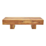 Lucca table solid sheesham wood in walnut shade 120x45x30cm - Image 3