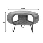 Merck table solid sheesham wood in walnut color with black metal legs D55x38cm - Слика 2