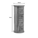 Settie chest of drawers, solid sheesham wood in walnut shade, Φ35x85cm - Слика 2