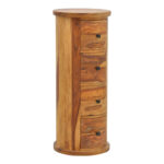 Комода за фиоки, од цврсто шишам дрво во нијанса на орев, Φ35x85 см