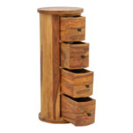 Settie chest of drawers, solid sheesham wood in walnut shade, Φ35x85cm - Слика 3