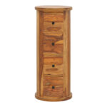 Settie chest of drawers, solid sheesham wood in walnut shade, Φ35x85cm - Слика 4
