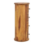 Settie chest of drawers, solid sheesham wood in walnut shade, Φ35x85cm - Слика 5