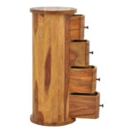 Settie chest of drawers, solid sheesham wood in walnut shade, Φ35x85cm - Слика 6