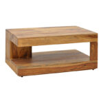 Volino table solid sheesham wood in walnut shade 90x60x40cm