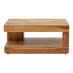 Volino table solid sheesham wood in walnut shade 90x60x40cm - Image 3