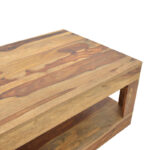 Volino table solid sheesham wood in walnut shade 90x60x40cm - Image 5