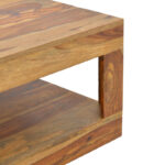 Volino table solid sheesham wood in walnut shade 90x60x40cm - Image 6