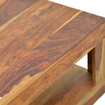 Stolic table solid sheesham wood in walnut shade 90x90x40cm - Image 5