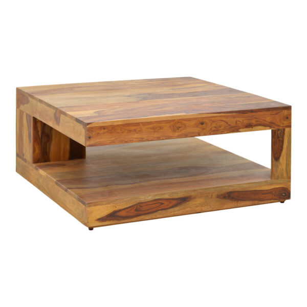 Stolic table solid sheesham wood in walnut shade 90x90x40cm