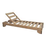 Лежалка за сонце Fendy од ела во боја на орев 71,5x200x24 см