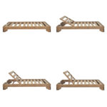 Sun lounger Fendy fir wood in walnut color 71.5x200x24cm - Image 3